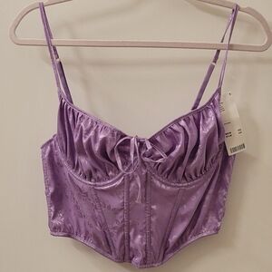 NWT Purple Satin Corset Top